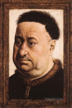 ロバート・カンピン Painting - 太った男の肖像 ロバート・カンピン